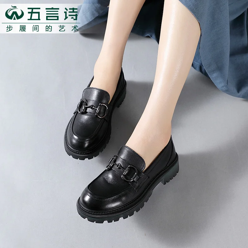 

Broken size clearance British style small leather shoes women's retro shallow mouth single shoe beef tendon soft soles