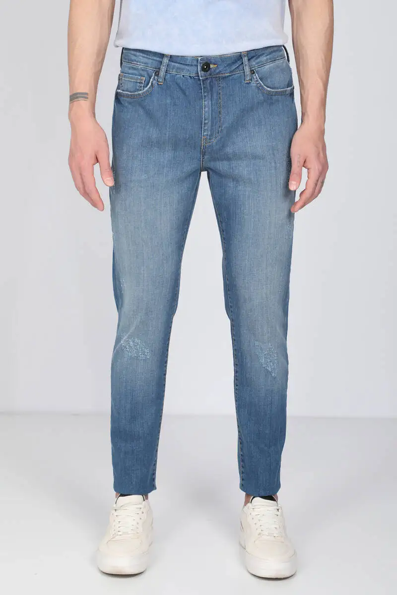 

Male Light Blue Straight Fit Jean Pants