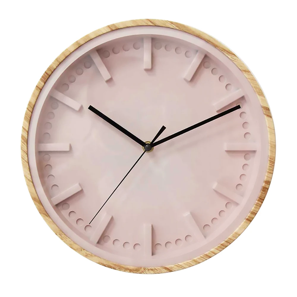 

Fashion Simple Wood Grain Wall Clock Round Digital Glass Living Room Bedroom Modern Mute Design Decoration Household Supplies