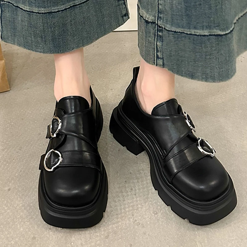 Женские туфли на платформе и среднем каблуке мэри джейн в стиле &quotЛолита&quot