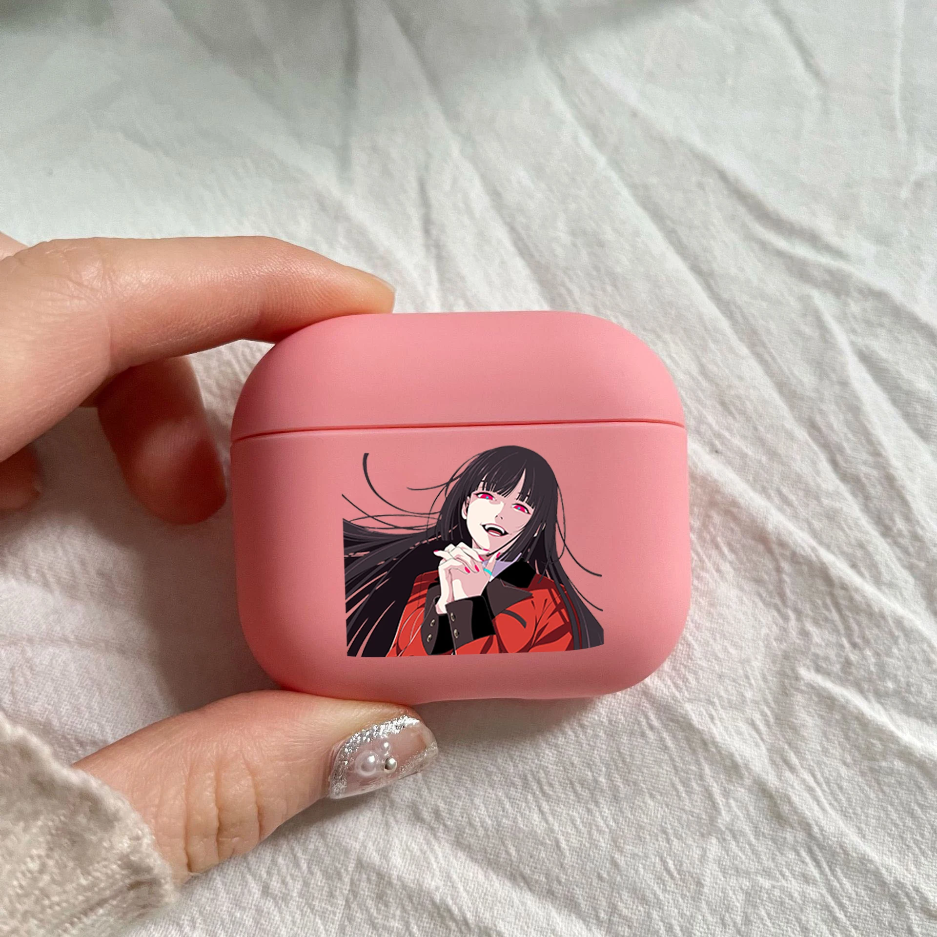 

Cute Anime Sexy Girl Pink Soft Silicone Apple Wireless Bluetooth Headphone Case Suitable for Iphone AirPods 1 2 3 Pro