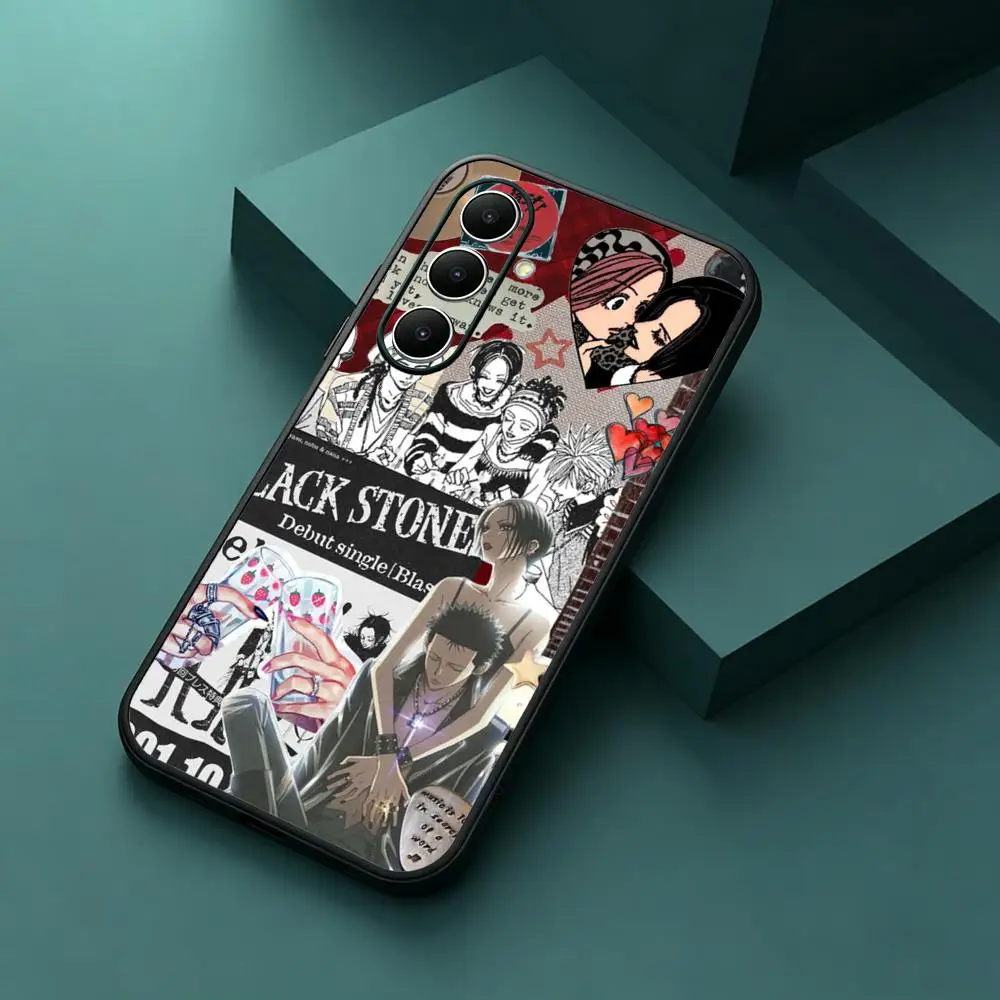 Фото Мягкий черный чехол для телефона Samsung Galaxy S26 S25 S24 S23 S22 S21 S20 Plus Ultra Note20 с дизайном в стиле аниме-девушки Наны №4