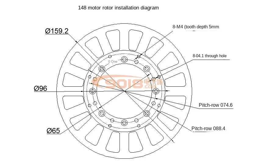 Haoji 14810 большой полый вал 700 Вт сверхнизкоскоростной дисковый бесщеточный
