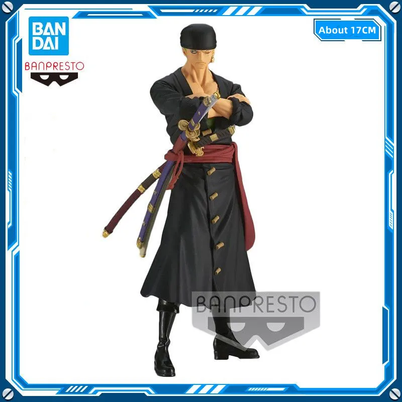 

17CM Original Genuine Bandai Anime One Piece DXF Roronoa Zoro Wanno Country PVC Figurine Collection Model Doll Toys Gift