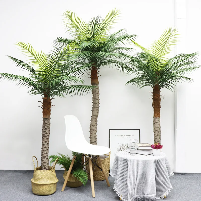 

Simulation Palm Tree Fake Plant Landscaping Ornaments Indoor Large Green Plant Bonsai Decoration Floor Potted Plants