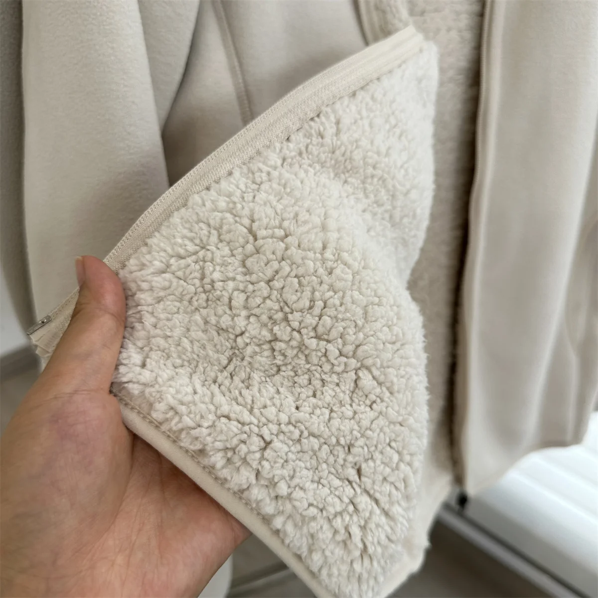 Heavy Island Country Double Layer Composite Velvet Autumn and Winter Thickened Warm Berber Fleece + Polar Stand Collar...