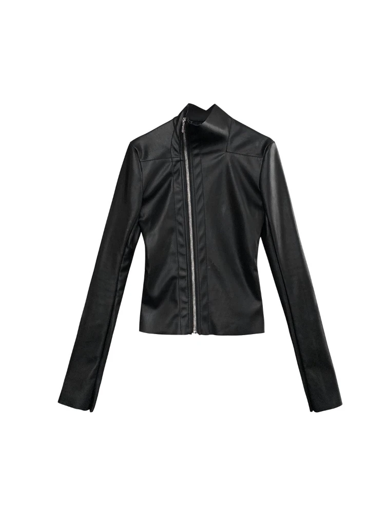 Женская куртка из искусственной кожи Y2k