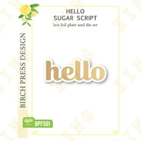 hello sugar script 2022 new hot foil plate and metal cutting die diary decoration embossing template diy greeting card handmade
