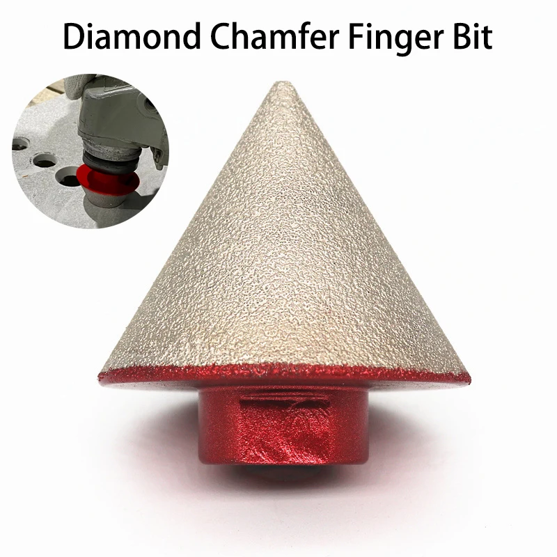 

Dia 48mm Diamond Chamfer Finger Bit With 5/8-11 or M14 or M10 Thread Enlarge Shape Round Chamfer Milling Bits for Tiles Ceramic