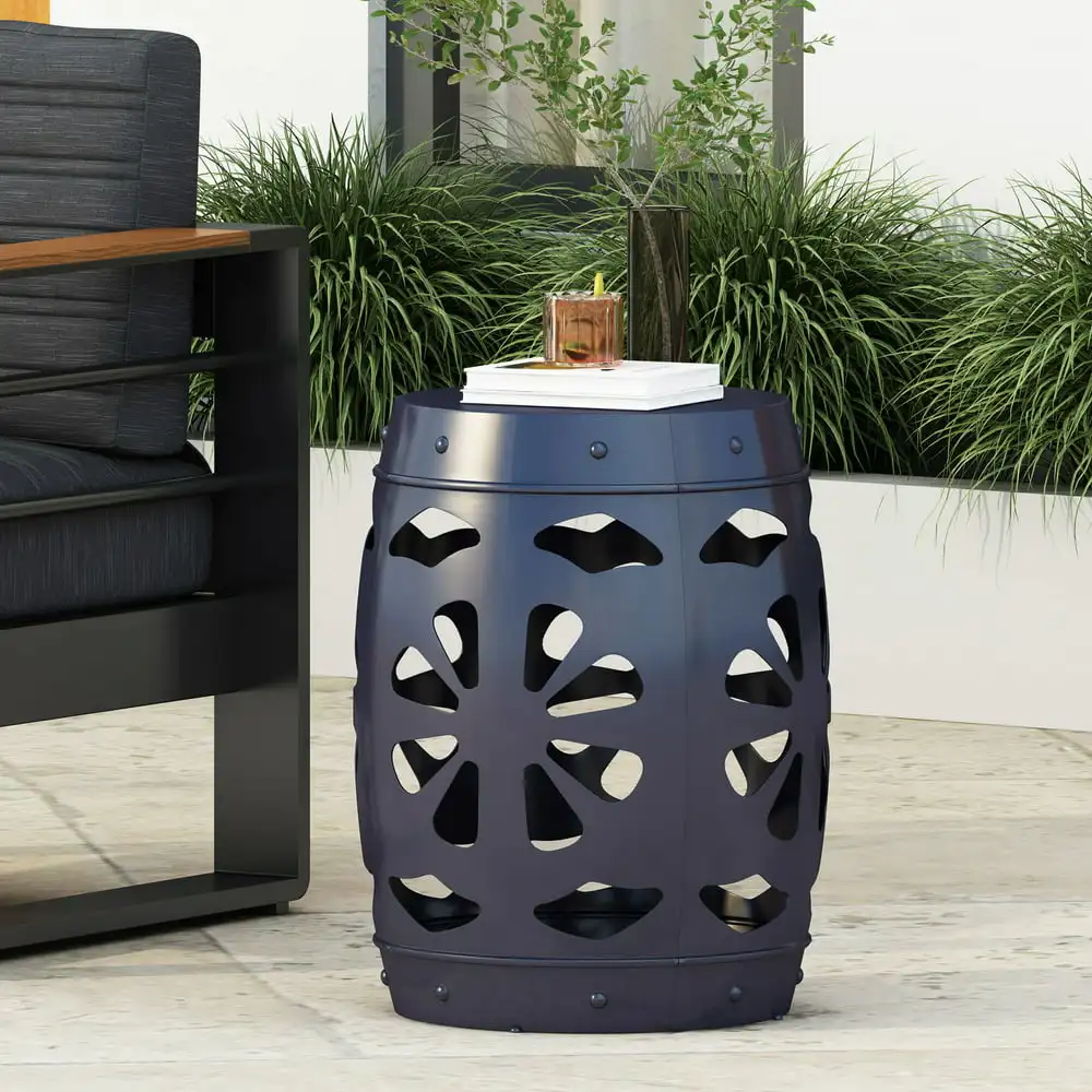 

Burkehaven Metal Outdoor Side Table, Navy Blue