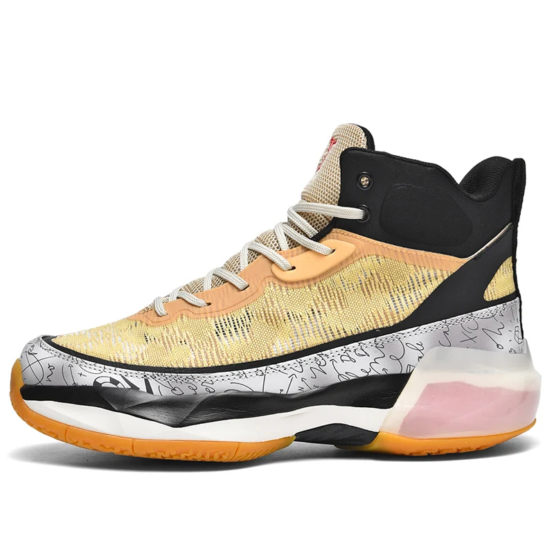 Cushioning Non-slip Sport Shoes Men Light Basketball Sneakers Women High Top Gym Boots