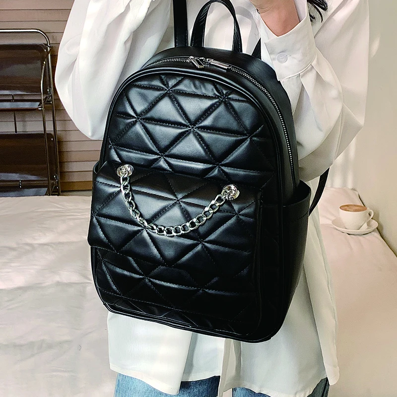 

Vintage Women's Leather Backpack Simple Feminina PU Bagpack High Quality Waterproof Rucksack Fashion Ladies Anti Theft Mochila