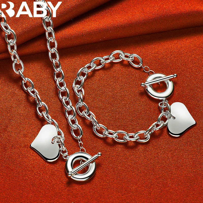 

Цепочка с подвеской в форме сердца для женщин и мужчин, из серебра 925 пробы