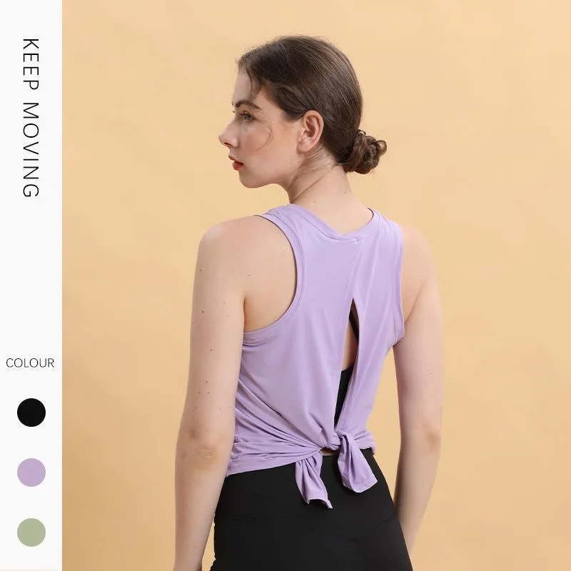 Lulu Top Activewear Naked-Feel Athletic Vest Open Back Yoga 4way stretch fabric Sexy Sleeveless Blouse Sport Fitness Tank Tops