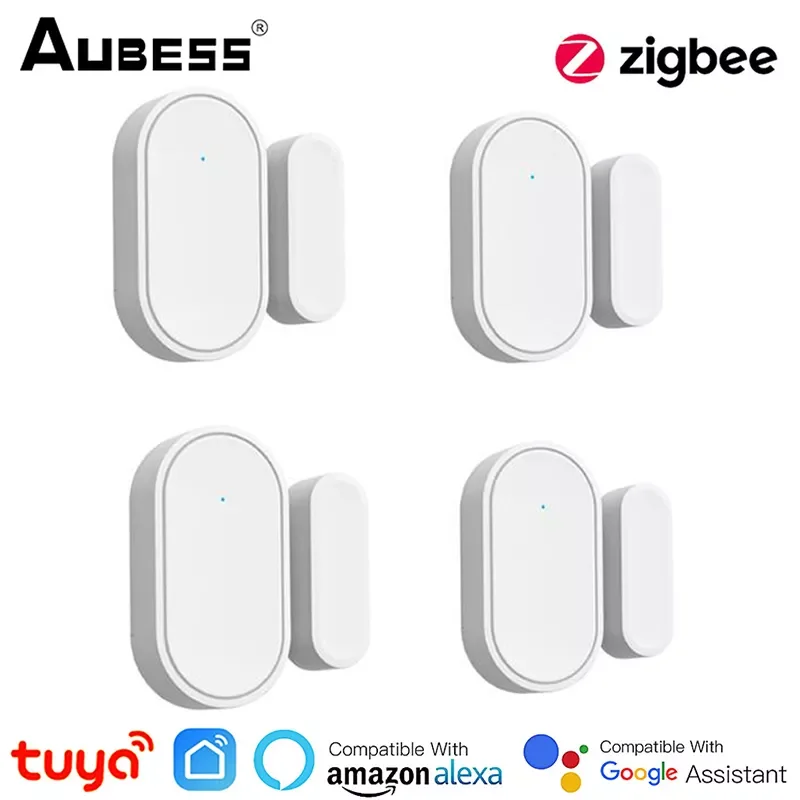 

NEW2023 Tuya Zigbee 3.0 Smart Door Sensor Door Open Closed Detectors Security Protection Smart Life APP Control Via Alexa Google