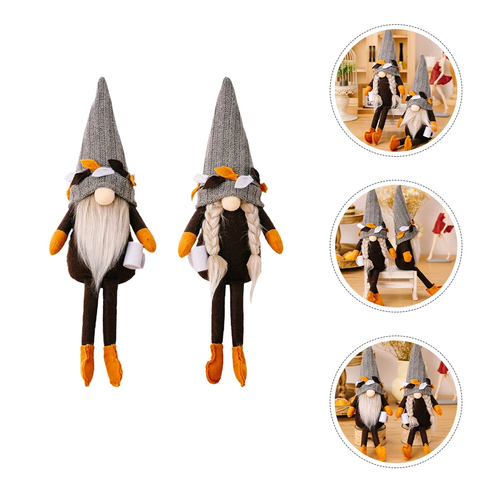 

Ornament Coffee Gnome Decor With Long Legs Holiday Elf Festival Decorative