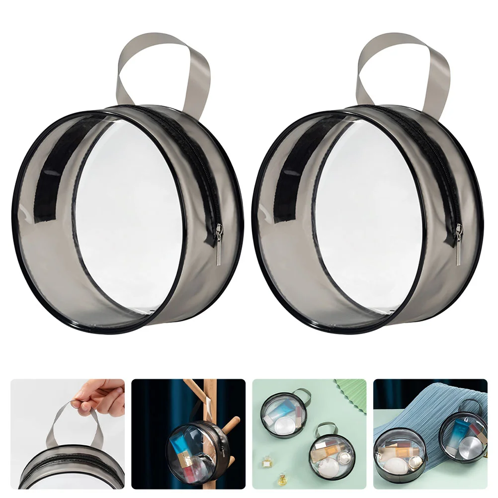 Круглая сумка для хранения косметики 2 шт. мини-заколки волос держатели большая