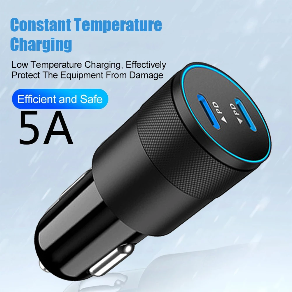 40W Dual PD Port Car Mobile Phone Charger Dual USB Car Fast Charge Car Charger power adapter for xiaomi huawei iPhone Universal images - 6