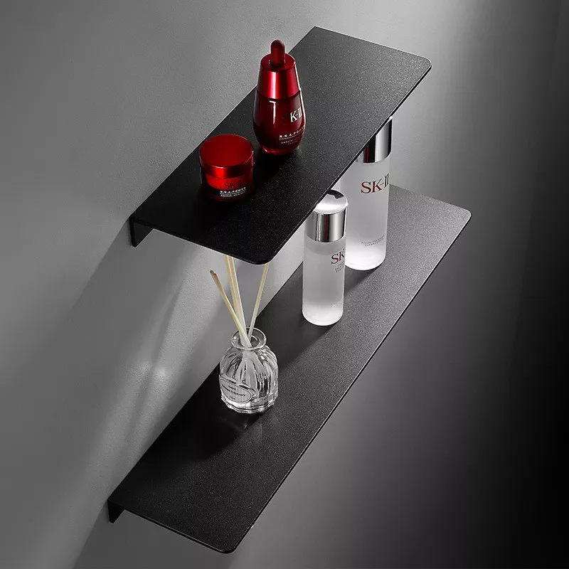 

Wall Mount Bracket Storage Portable Aluminum Rack Punch-Free Shelf Kitchen Gadget Supplies Bathroom Home Accessories