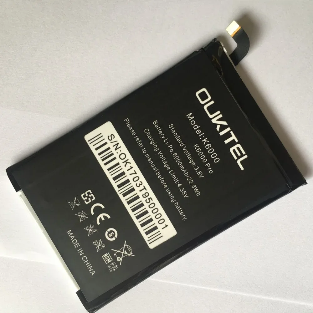 Oukitel K6000 Pro сменный оригинальный аккумулятор большой емкости 6000 мАч запасные