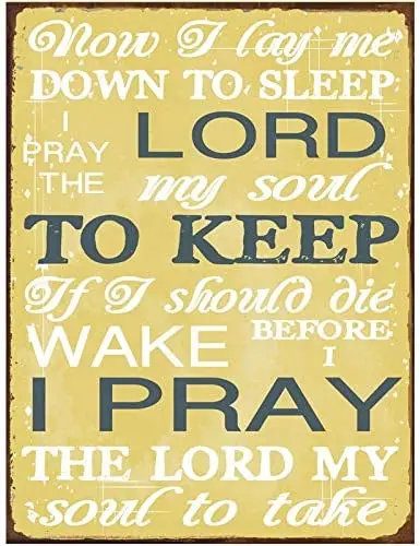 

Теперь я откладываю меня в сон, молитвенные жестяные знаки, винтажный декор для баров, закусочных, кафе, пабов, гаража, художественный постер...