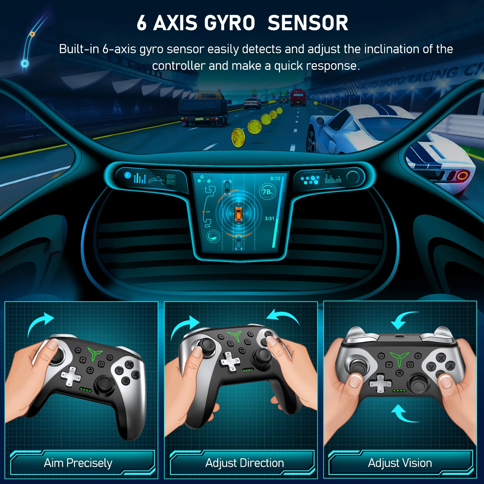 Беспроводной геймпад для Nintendo Switch/Lite/OLED-контроллер Pro контроллер с пробуждением