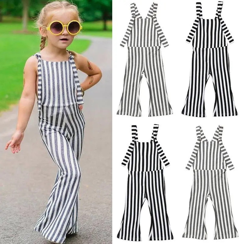 

Fashion Baby Girls Stripes Brace Horn Strap Pants Overalls Kids Jumpsuit Toddler Romper Girl Outfits Pants Kids Overalls