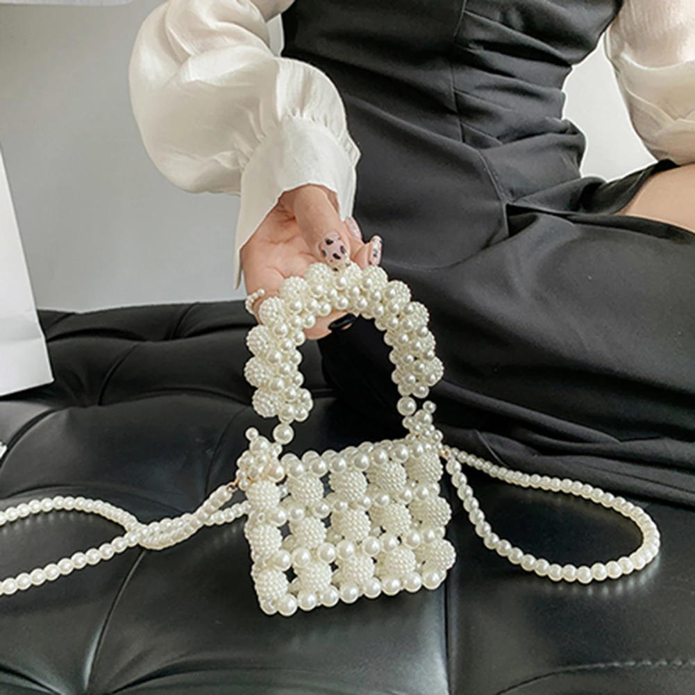 

Mini Pearl Bag Handmade Vintage EVA Beaded Fashion Banquet Women Shoulder Bag Female 2022 Luxury Brand Design Women's Coin Purse