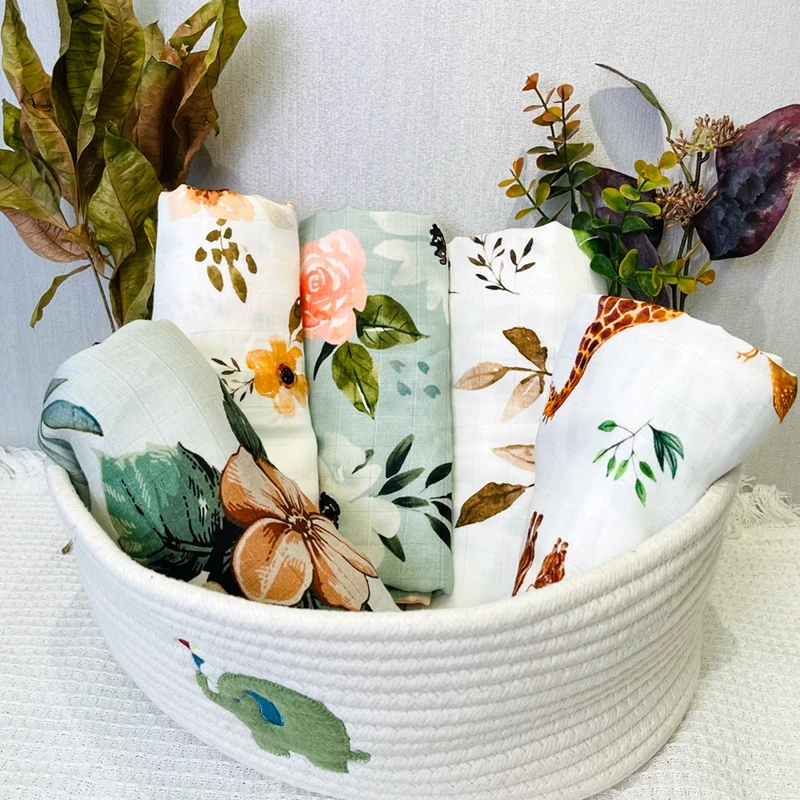 

Одеяло из бамбукового хлопка и муслина с цифровой печатью, 2023