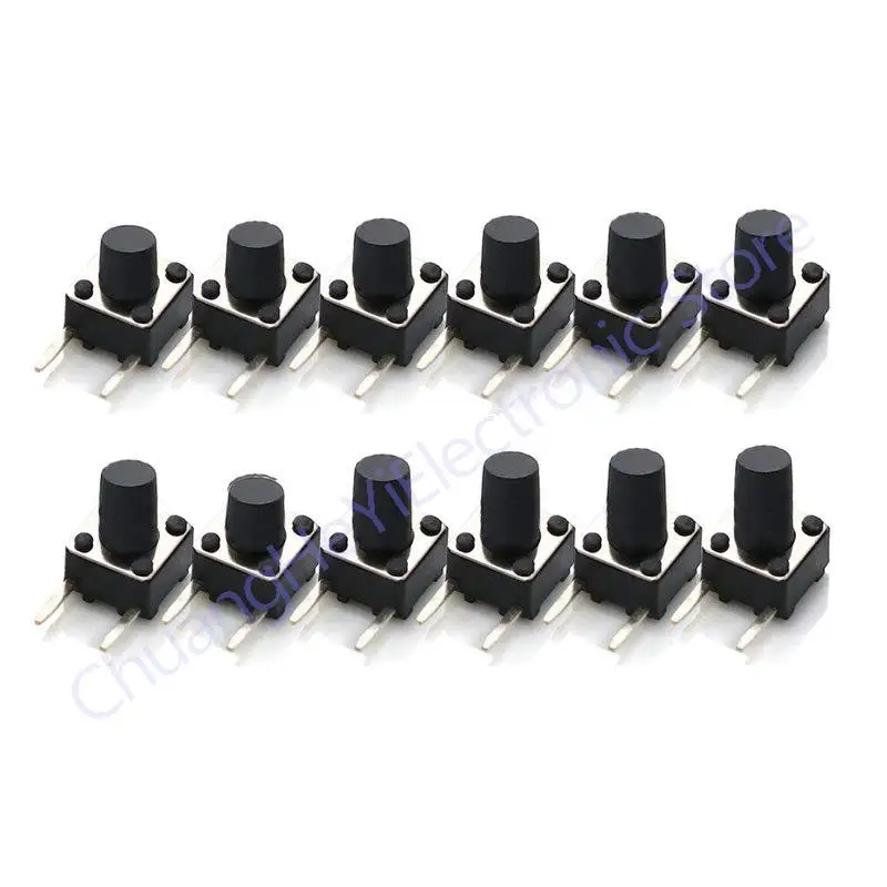 

20 шт. 6*6 6X6X4.3/4,5/5/5.5/6/6.5/7/7.5/8/8.5/9/9.5/10/11/12/13/14 мм, поверхностный монтаж, сенсорный выключатель, 2 контакта, Боковая кнопка, микро-кнопка