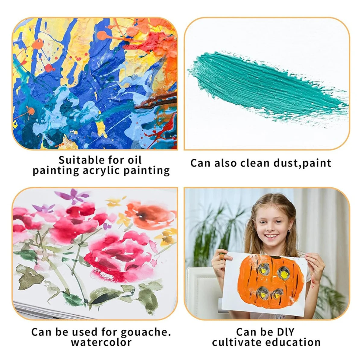 Набор кистей для рисования с плоским лопаткой 3 шт. широкая кисть большая