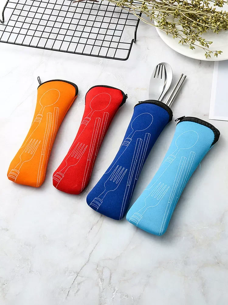 

Tableware Bag Cutlery Bag Dinner Set Travel Packaging Storage Box Dinnerware Picnic Fork Spoon Bag Without Dinnerware