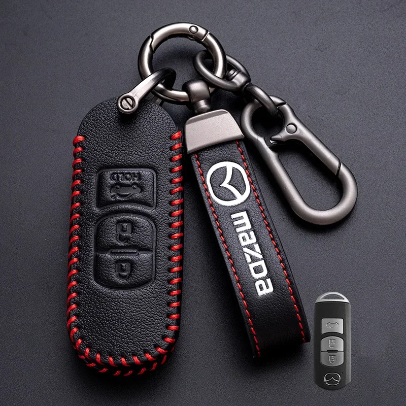 Кожаный чехол для автомобильного ключа для Mazda 2 mazda 3 5 6 CX-3 CX-4 CX-5 CX-7 CX8 CX-9 CX30 CX-302019 2020 Atenza Axela MX5