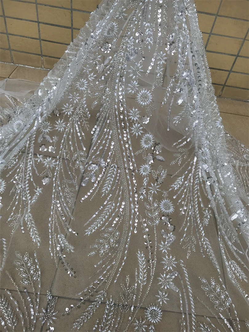 

Кружевная ткань с блестками, блестки с бусинами для свадебного платья, роскошное вечернее платье, французское кружево