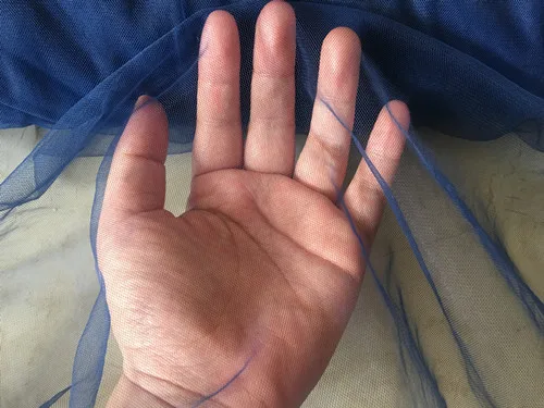 Темно-синяя супермягкая Тюлевая тонкая сетчатая прозрачная иллюзионная ткань 165