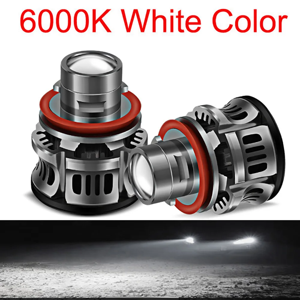 

2 шт., автомобильные линзы для проектора H11 H8 H9 9005 HB3 9006 HB4 H7 100W 30000Lms 6000K для улучшенной видимости и безопасности автомобиля