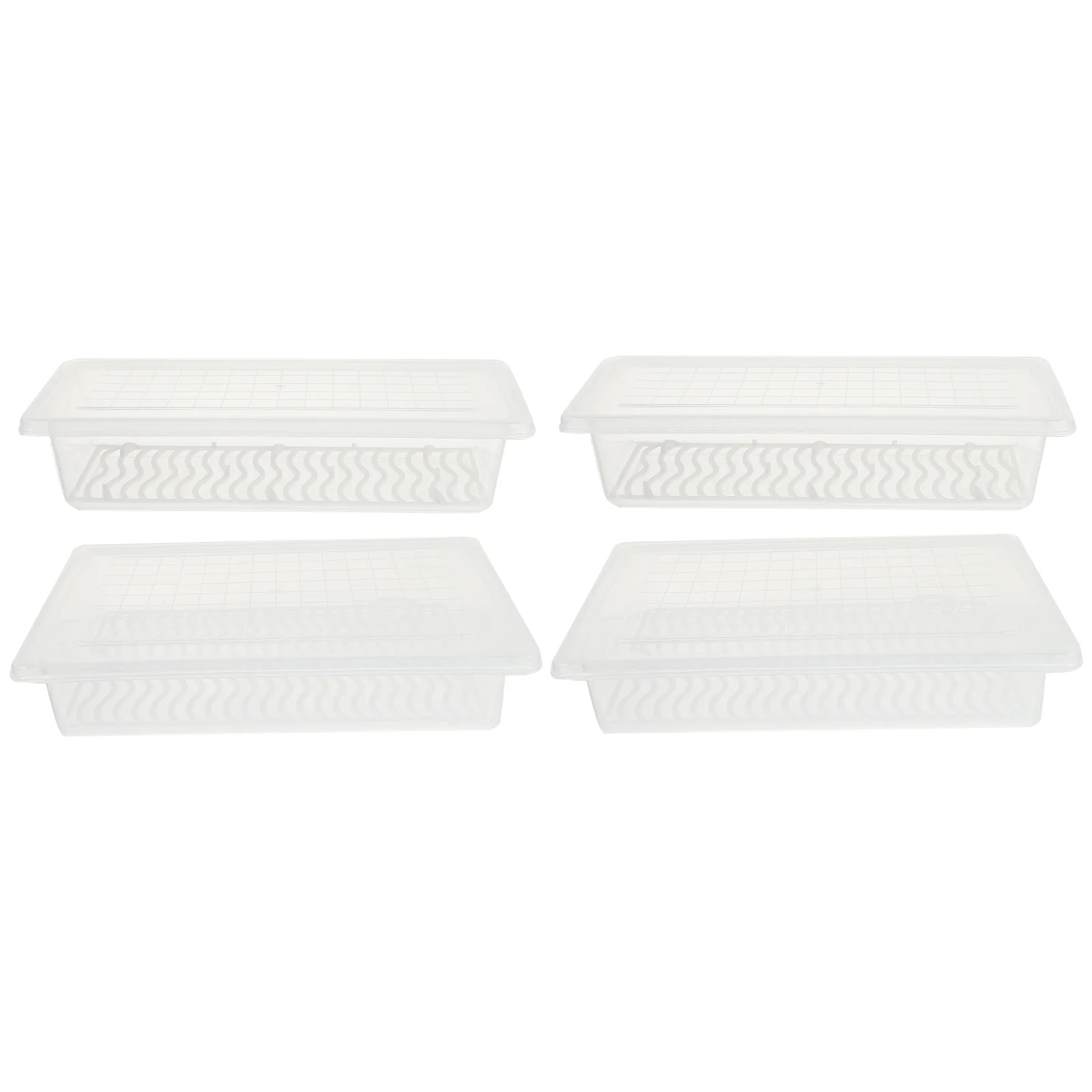 

4pcs Kitchen Storage Boxes Fridge Fresh Keeping Boxes Fresh Preservation Boxes