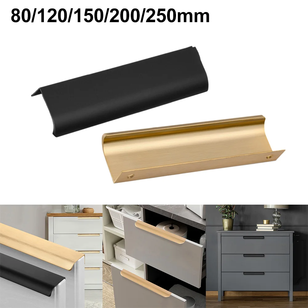 

Furniture Hidde Handles Cabinet Concealed Pulls Wardrobe Dresser Cupboard Cabinet Drawer Shoe Box Wine Bar Finger Edge Pull