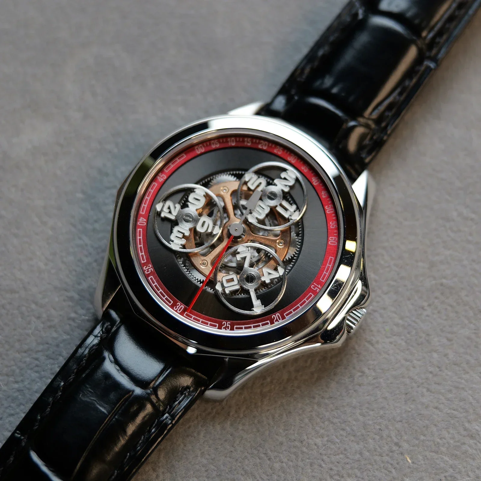 

OBLVLO Top Brand Stars Wheel Mechanical Automatic Mens Watch Super Luminous Leather Waterproof Creative Causal Watches DK-J