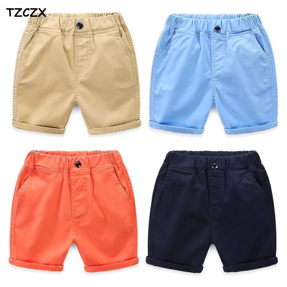 Casual Boys shorts summer new solid color children's foreign style beach shorts for 2-7 Year kids wear