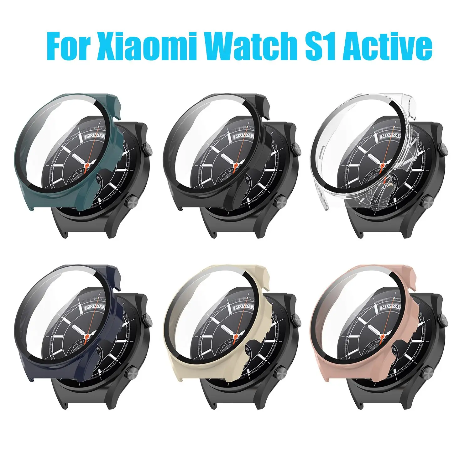 

Accessories Protective Smart Watch Anti-scratch Case Cover PC Screen Protector Tempered Glass For Xiaomi Mi Watch S1