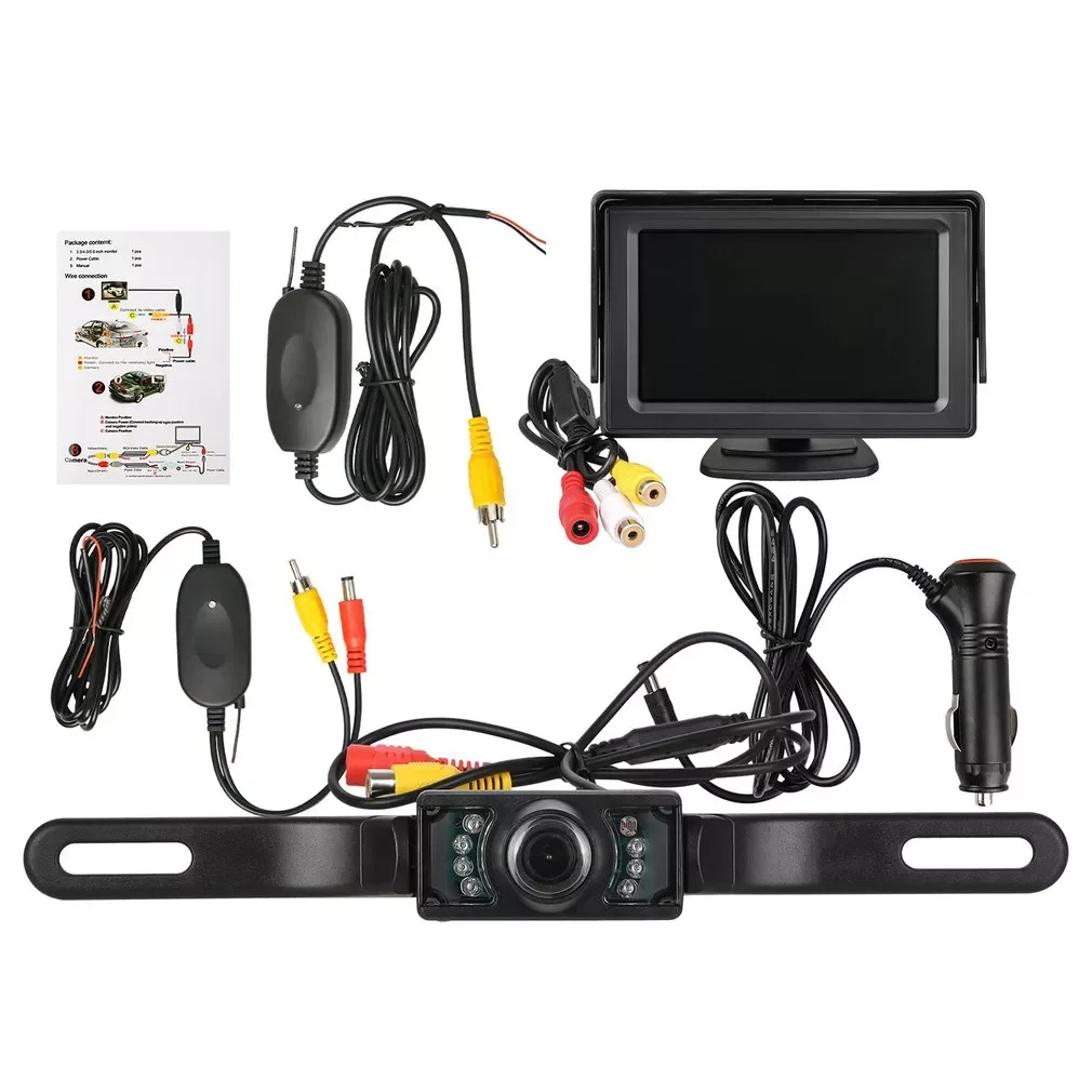 

Wireless Backup Camera System Kit For Car/Truck/Van/Pickup/Camper 4.3'' Monitor Rear View Reverse System Car Accessories