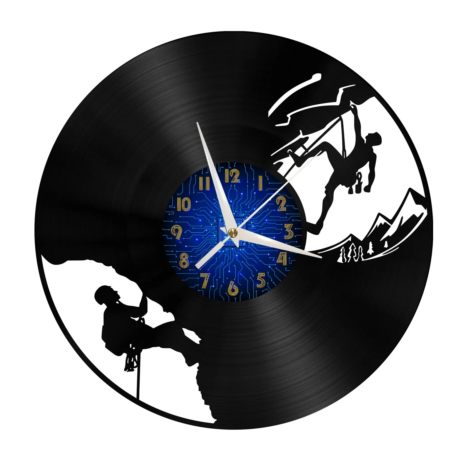 

Mountain climbing Vinyl Record Wall Clock for Kitchen Wall Decor Wall Art