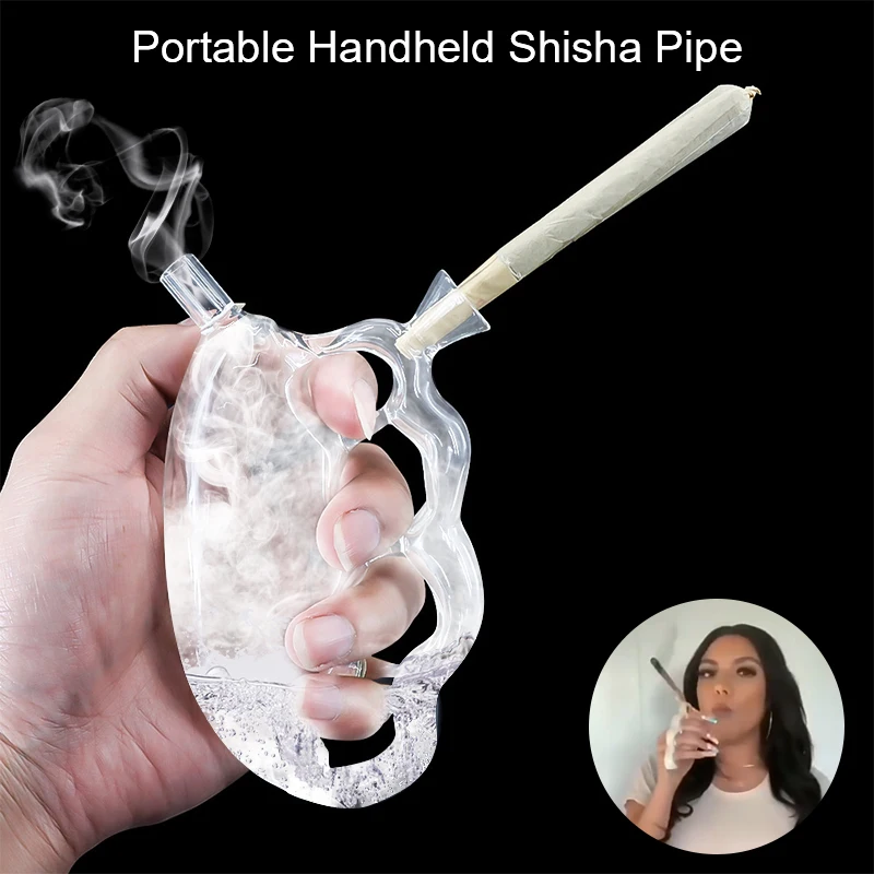 

Reusable Smoking Hookah Accessories Glass Smoking Pipe Tiger Shape Portable handheld Four-Finger Filter Hookah Pipe Accessories