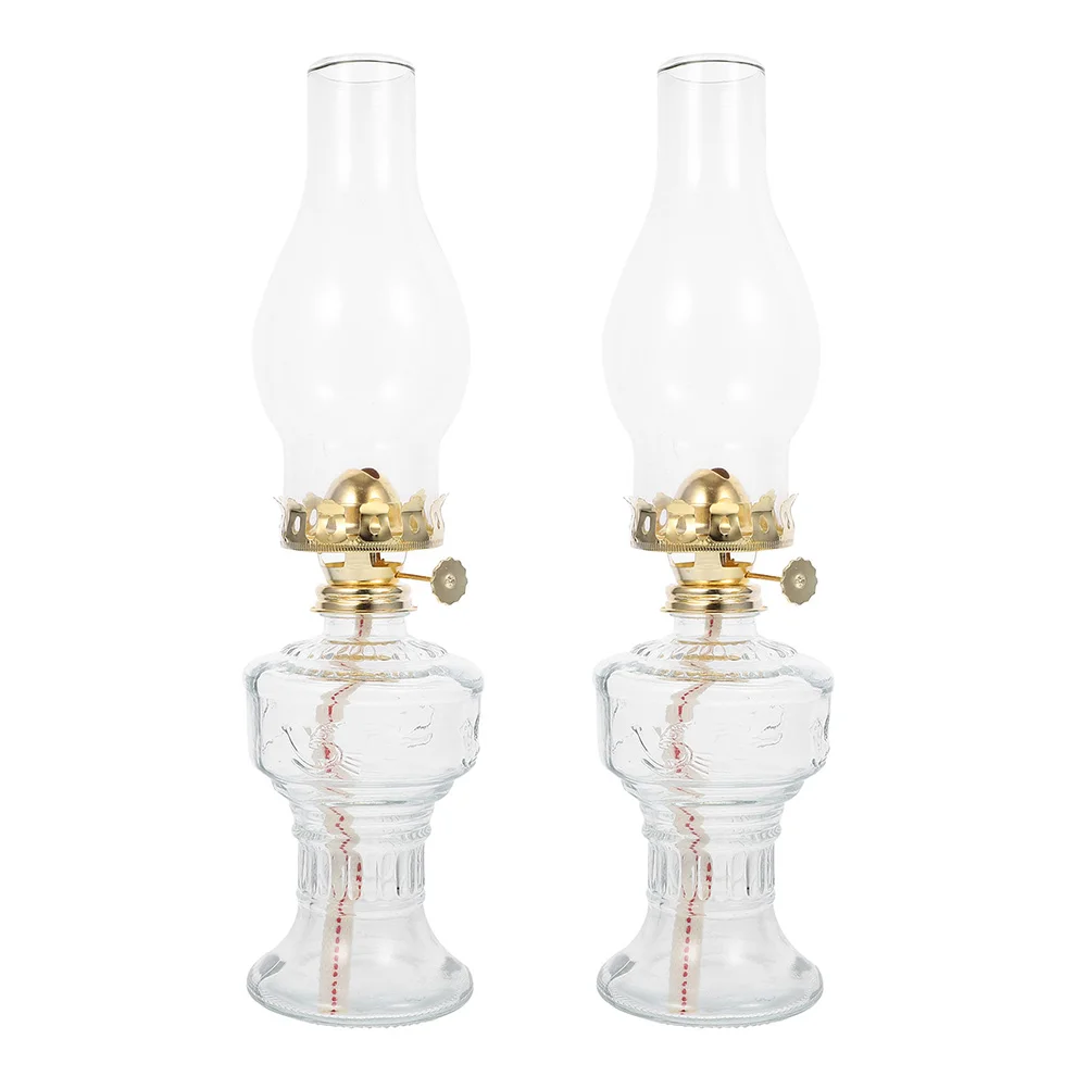 

Lamp Oil Glass Kerosene Vintage Retro Lamps Lanternlanterns Decorative Clear Rustic Wicks Butter Style Globes Chamber Lighting