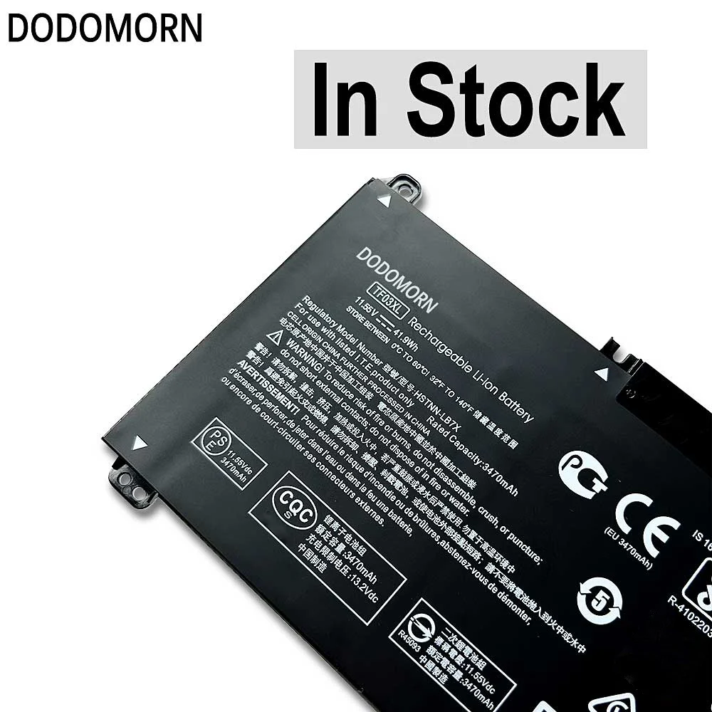 Новый аккумулятор DODOMORN TF03XL для HP Pavilion 15-CC 14-bf033TX 14-bf108TX 14-bf008TU HSTNN-UB7J TPN-Q188 TPN-Q189 TPN-Q190