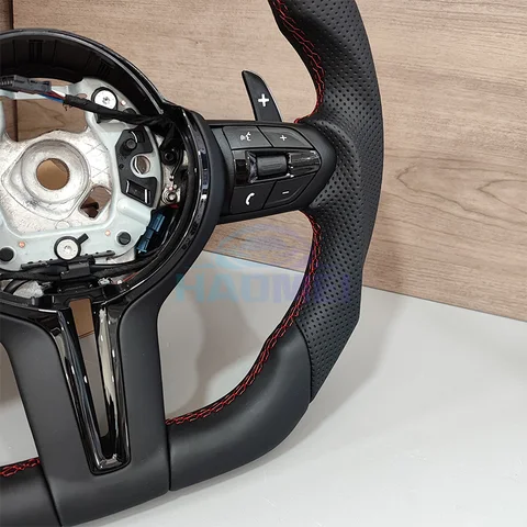 Рулевое колесо подходит для Bmw F30 F10 F31 F20 E90 из кожаного материала и спортивных рулевых автомобильных аксессуаров //M Logo