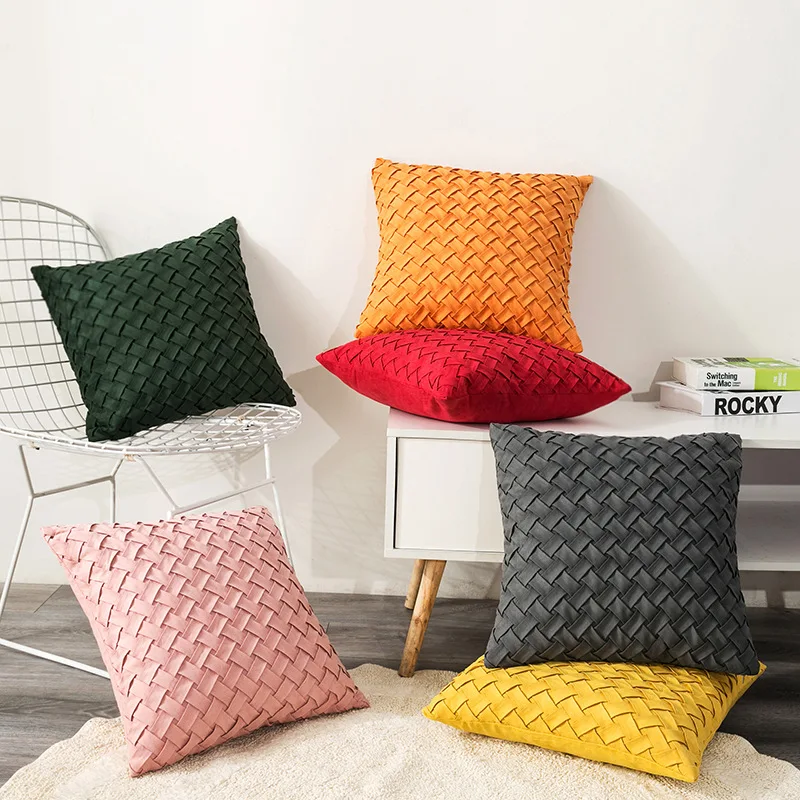 

45*45cm American style three-dimensional lattice sofa cushion chair pillow rattan chair cushion cojines decorativos para sofá al