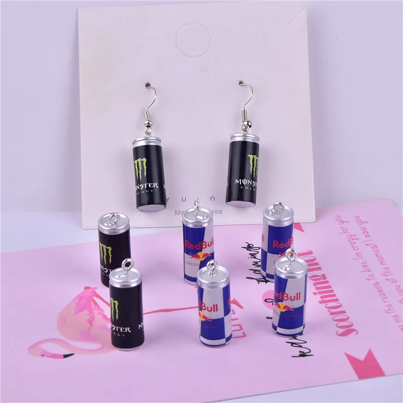 

10pcs 3D Miniature Simulation Drink Bottle Resin Charms Earring Pendant Keychain Jewelry Accessories Findings for DIY Making