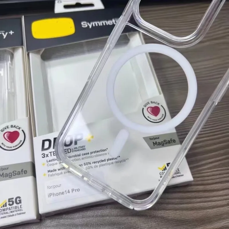 ONEVAN Proteção anti-queda Para Otter Caixa de Simetria MagSafe Series Transparente Para iPhone 12 ProMax 13 Pro 14 Pro Max Plus